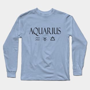 Aquarius Glyph Planet Element Long Sleeve T-Shirt